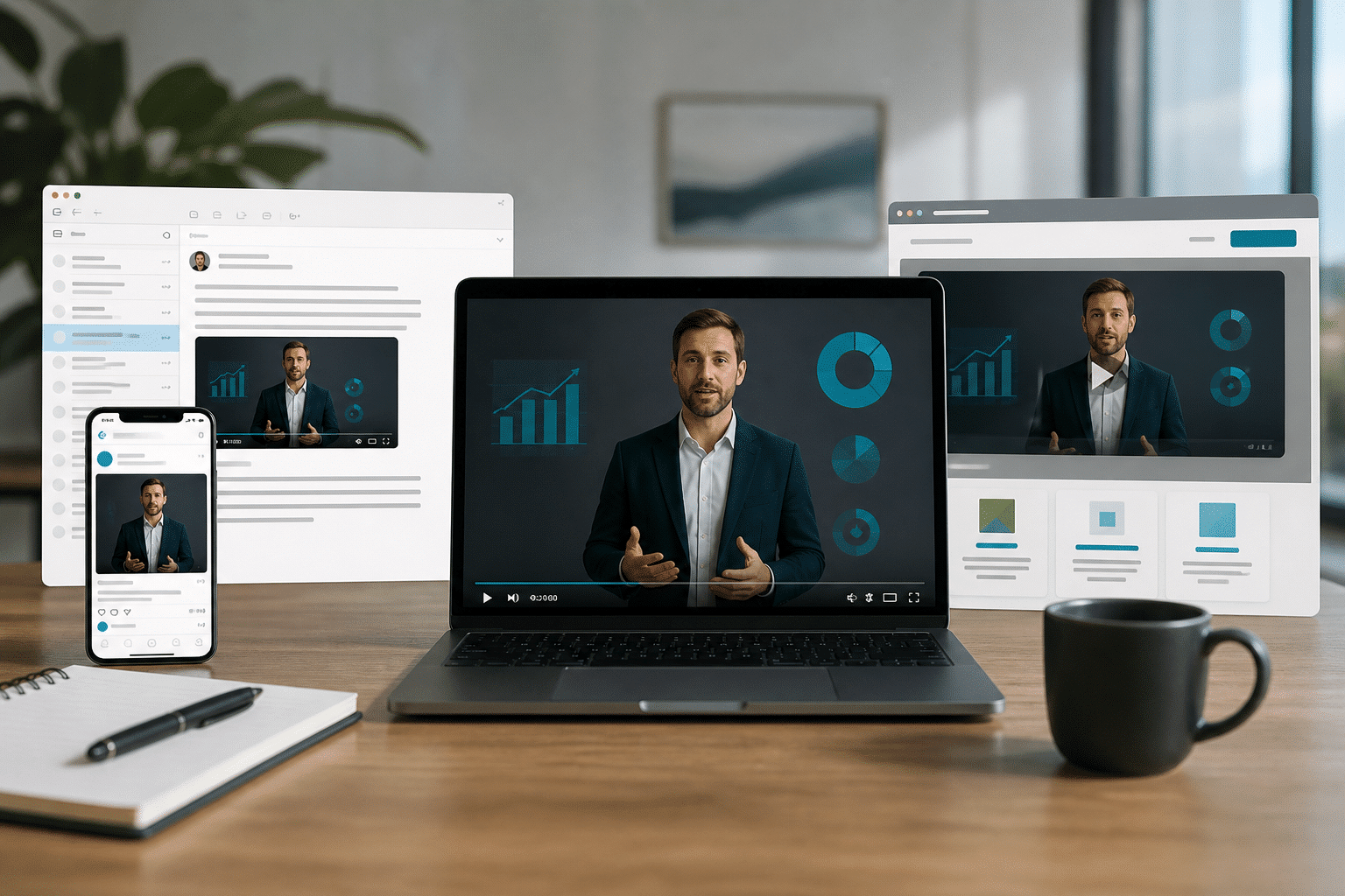 Video sales letter reused across website, email, and social media channels